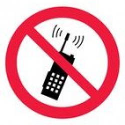 Запрещается пользоваться мобильным (сотовым) телефоном или переносной рацией (Пленка 200 x 200)